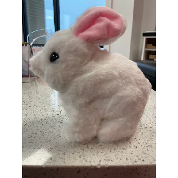 Electronic Bunny Plush with Hopping & Talking Action Gift for Kids Ages 3+White - Picture 3 of 5